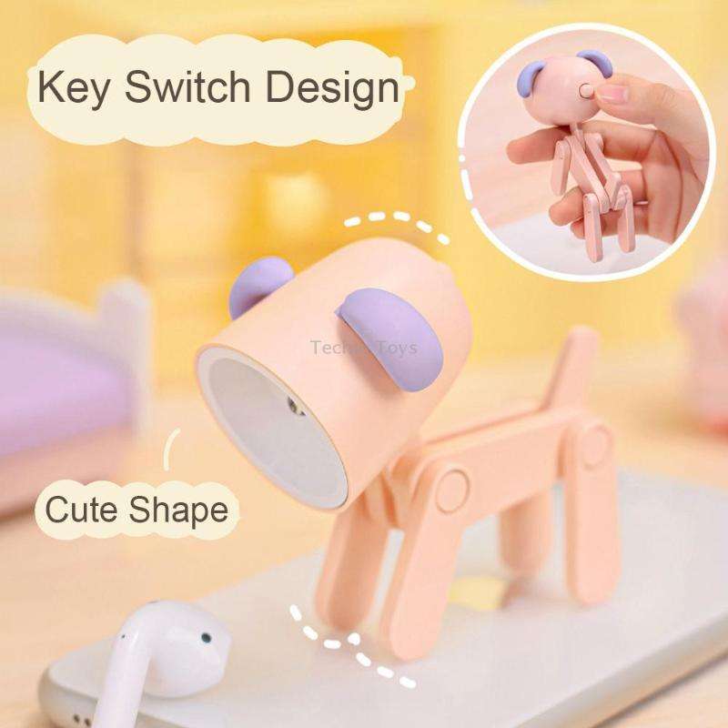 TL-23 LED Mini Foldable Cartoon Desk Lamp Pet Shape Decoration Table Lamp, Spec: Dinosaur (Light Gre