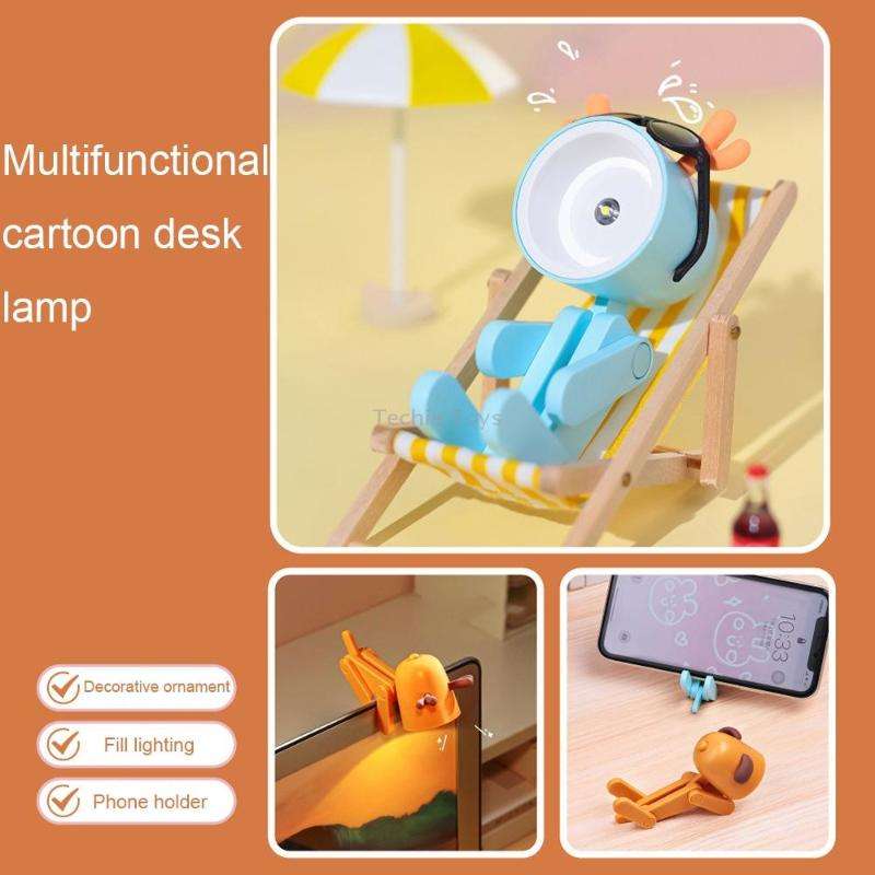 TL-23 LED Mini Foldable Cartoon Desk Lamp Pet Shape Decoration Table Lamp, Spec: Dinosaur (Light Gre