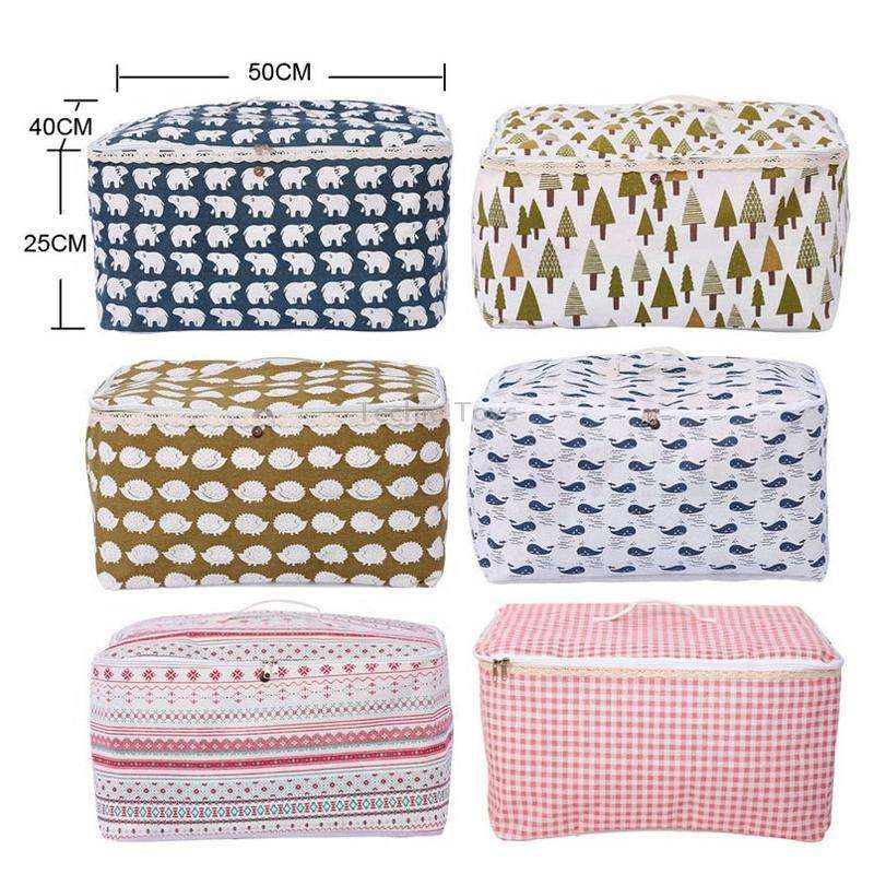 Clothes Organizer Moving Bag Canvas Zipper Quilt Storage Bag, Size: Large(Big Tree)