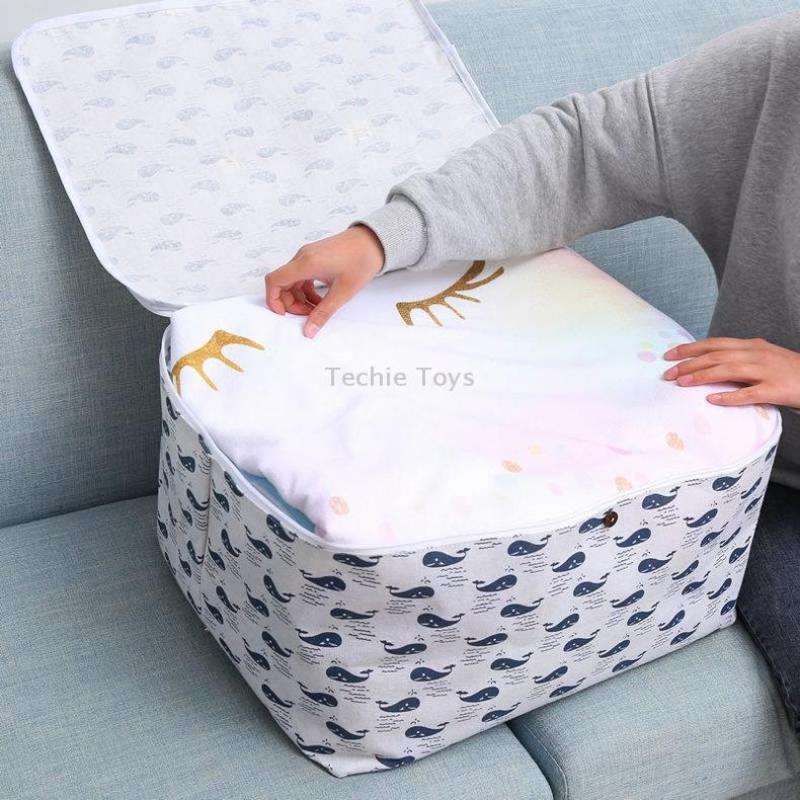 Clothes Organizer Moving Bag Canvas Zipper Quilt Storage Bag, Size: Large(Big Tree)