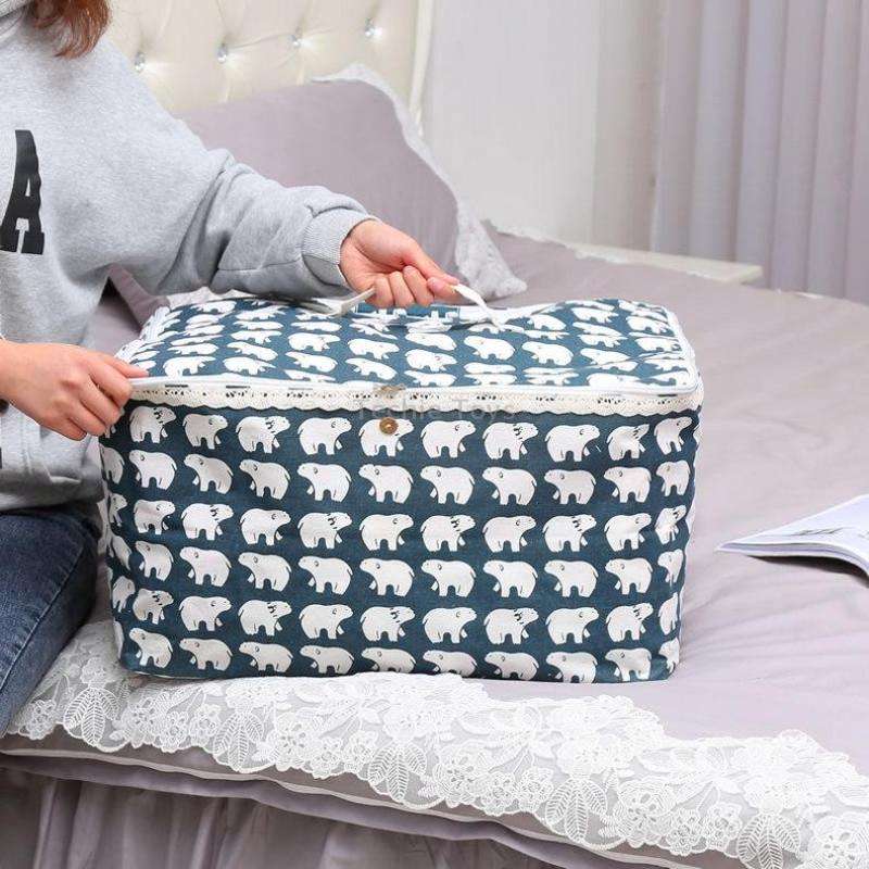 Clothes Organizer Moving Bag Canvas Zipper Quilt Storage Bag, Size: Large(Big Tree)