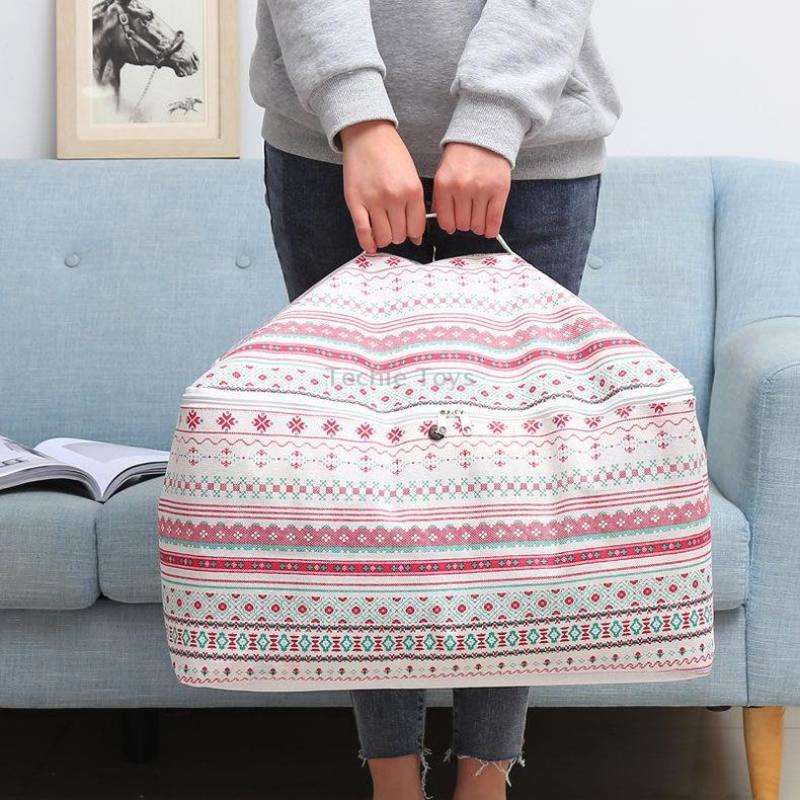 Clothes Organizer Moving Bag Canvas Zipper Quilt Storage Bag, Size: Large(Big Tree)