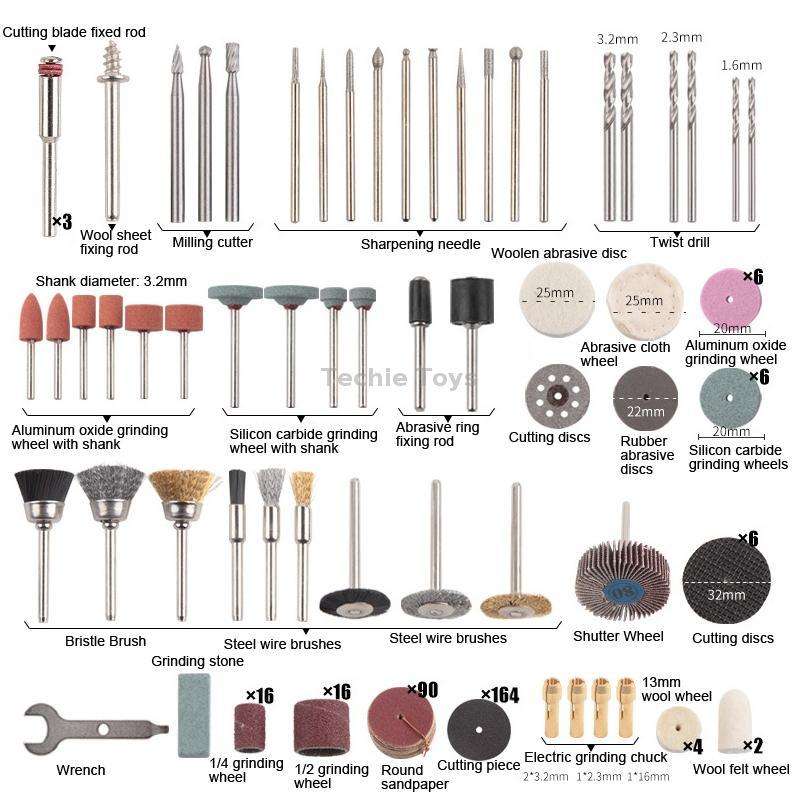 365 PCS /Set SKU01689 Polishing Electric Grinder Accessory Set Electric Drill Carving Accessories