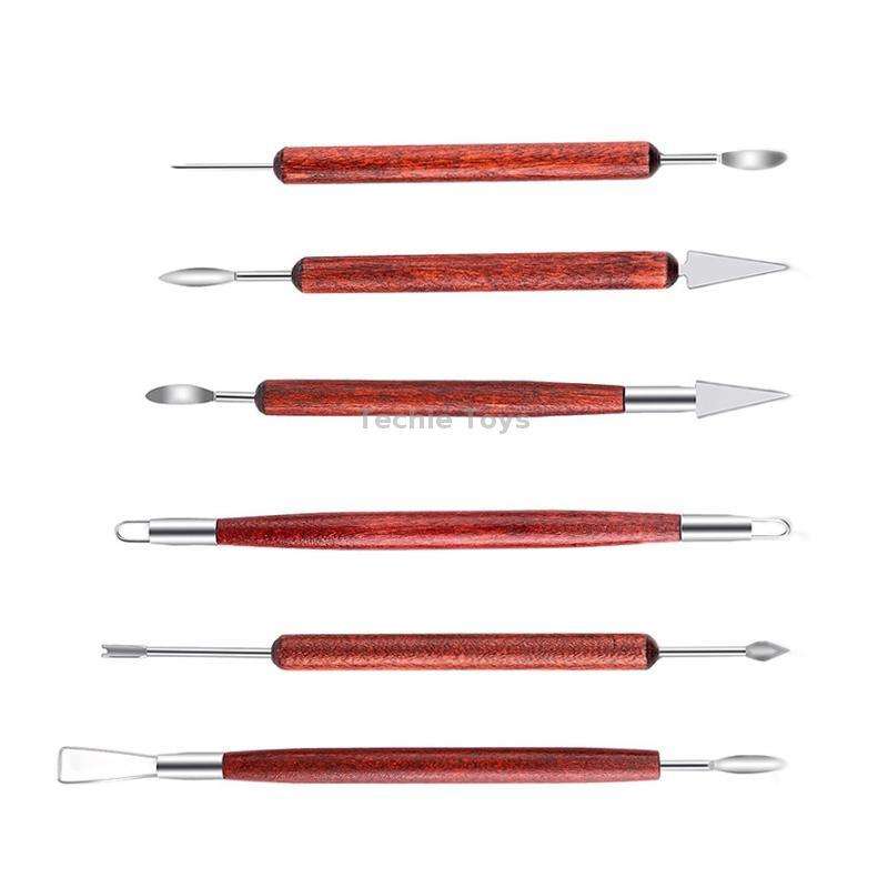 6 PCS/Set Double-head Radium Silk Knife Ceramic Clay Carving Tool