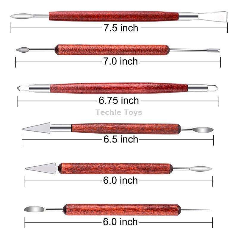 6 PCS/Set Double-head Radium Silk Knife Ceramic Clay Carving Tool
