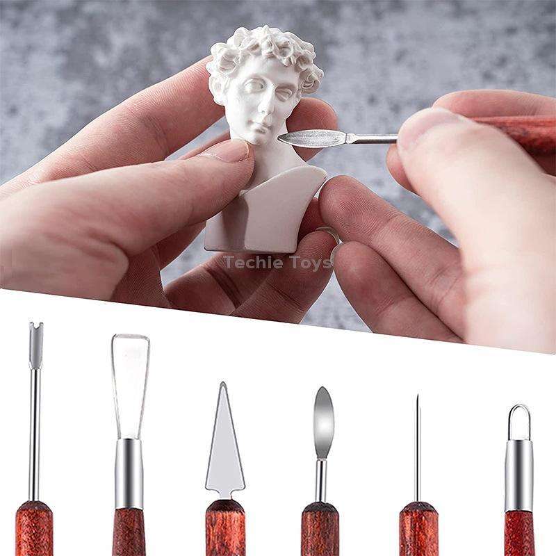 6 PCS/Set Double-head Radium Silk Knife Ceramic Clay Carving Tool