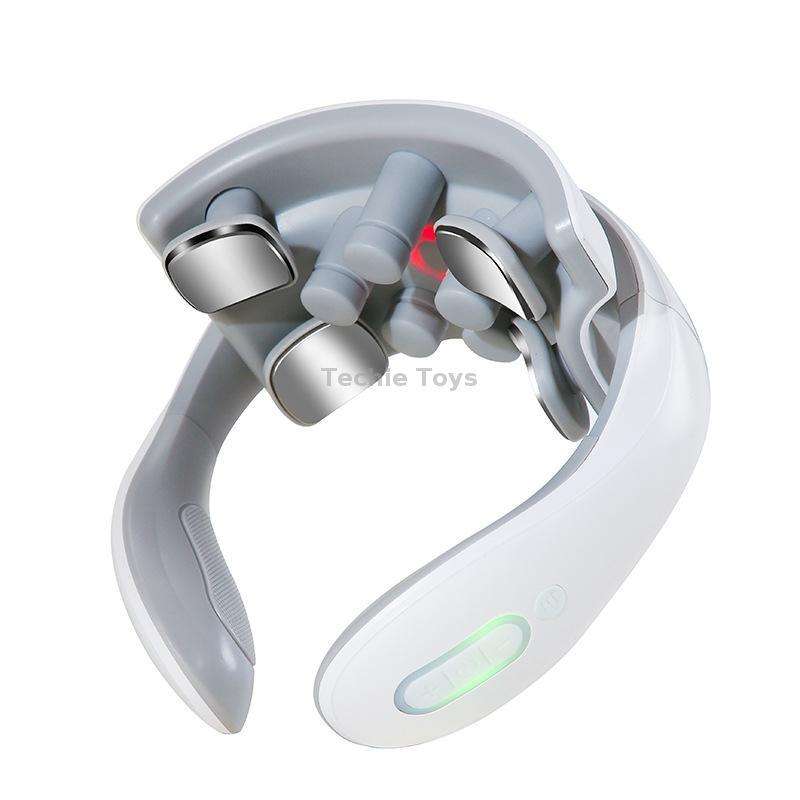 H88 Four Head Neck and Shoulder Massager Vibration Hot compress Physiotherapy Instrument(White)