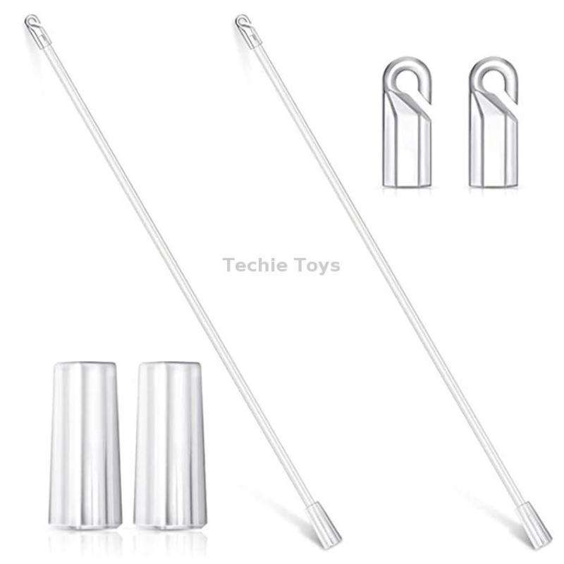5PCS Blinds Acrylic Transparent Rod Move Light Rod With Hook Handle, Size: 12 Inch