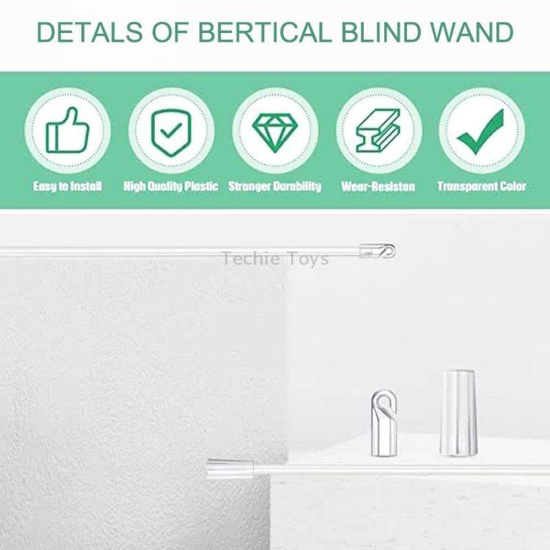 5PCS Blinds Acrylic Transparent Rod Move Light Rod With Hook Handle, Size: 17 Inch