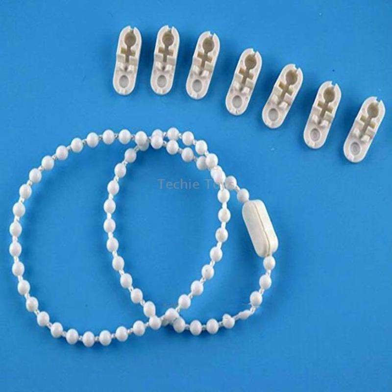 2PCS 10m Bead Chain White Beads Shutter Venetian Blinds Curtain Accessories 4.5 x 6mm Mirabilis Bead