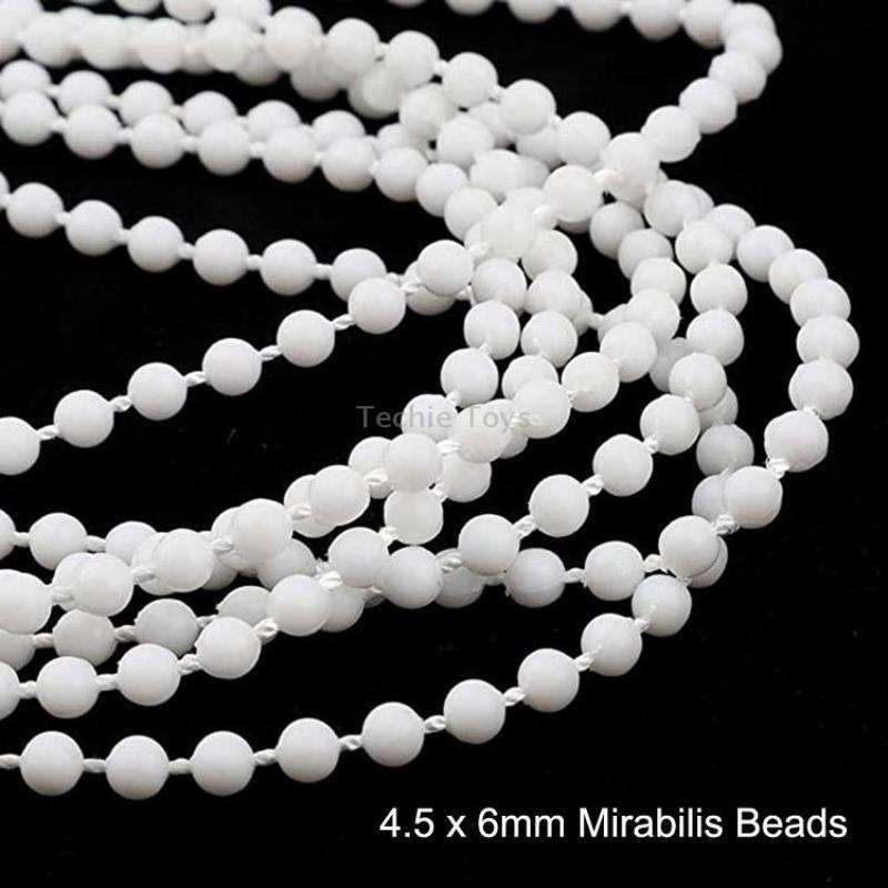 2PCS 10m Bead Chain White Beads Shutter Venetian Blinds Curtain Accessories 4.5 x 6mm Mirabilis Bead