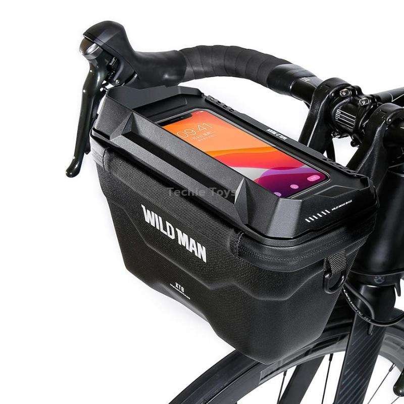 WILD MAN XT8 3L Bicycle EVA Hard Shell Touch Screen Waterproof Head Bag(Black)