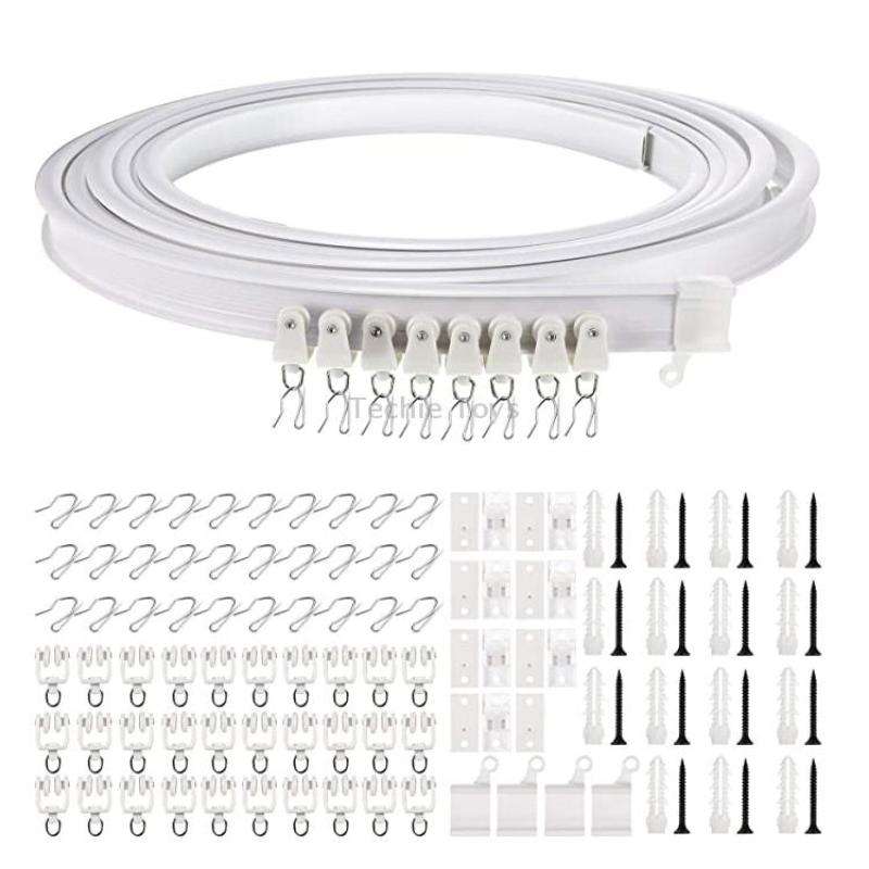 5M Curtain Track Curved Rail Hook Pulley Mounting Code Screw Expansion Plug(White)