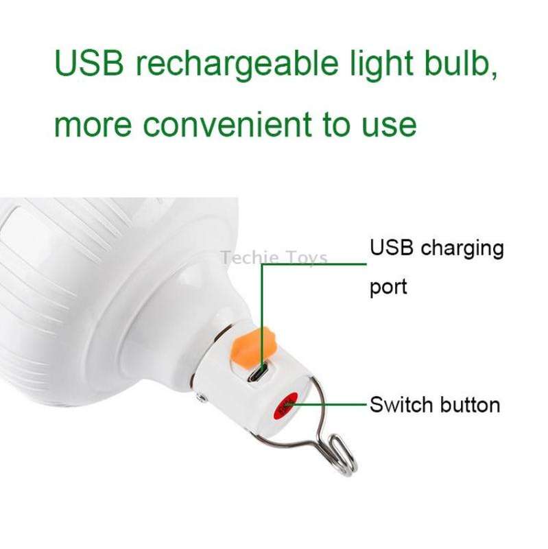 AB26 USB Charging LED Bulb Night Market Stall Lights Outdoor Camping Hanging Lamp, Power: 80W (Orang