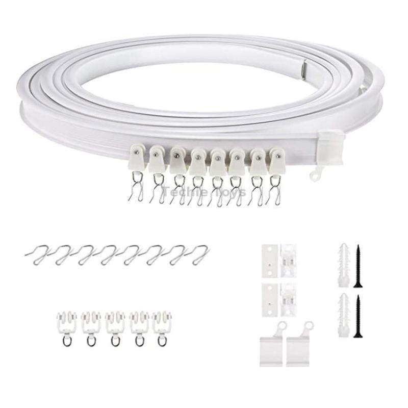 Model Steel Track Set Flexible Silent Slide Track Track with Hooks, Size: 1m