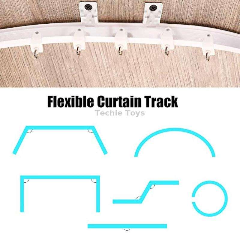 Model Steel Track Set Flexible Silent Slide Track Track with Hooks, Size: 1m