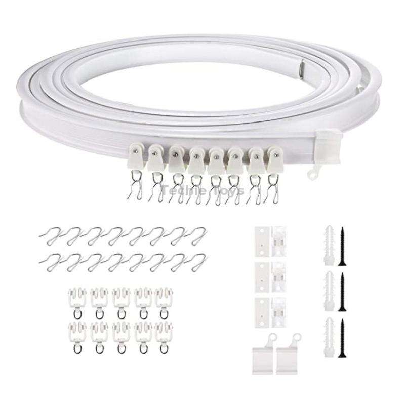Model Steel Track Set Flexible Silent Slide Track Track with Hooks, Size: 2m