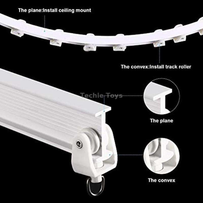 Model Steel Track Set Flexible Silent Slide Track Track with Hooks, Size: 2m
