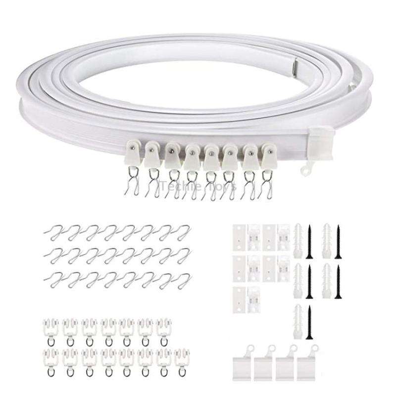 Model Steel Track Set Flexible Silent Slide Track Track with Hooks, Size: 3m