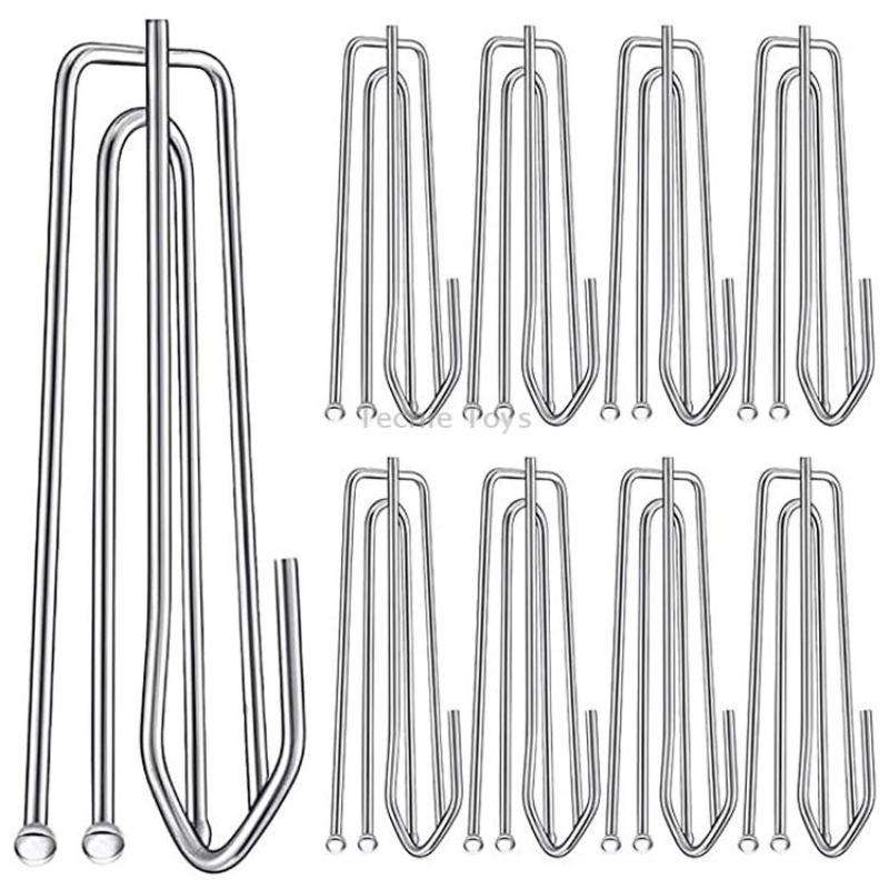 2 Sets Four Claw Hook Set Curtain Replacement Hook(Silver)