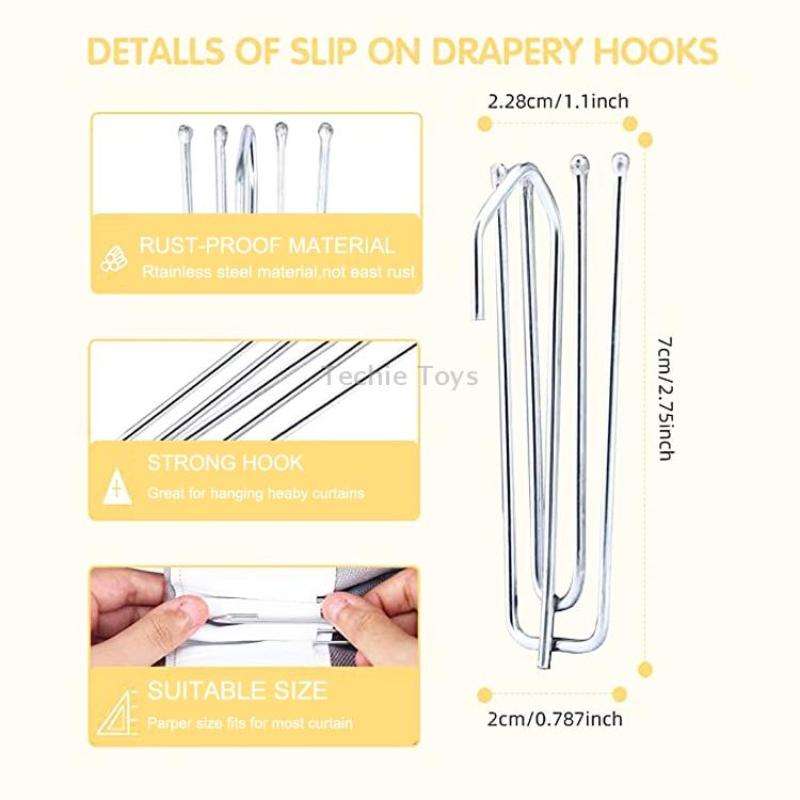 2 Sets Four Claw Hook Set Curtain Replacement Hook(Silver)
