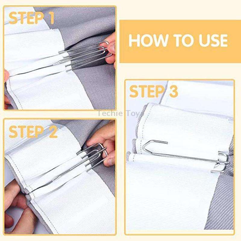 2 Sets Four Claw Hook Set Curtain Replacement Hook(Silver)