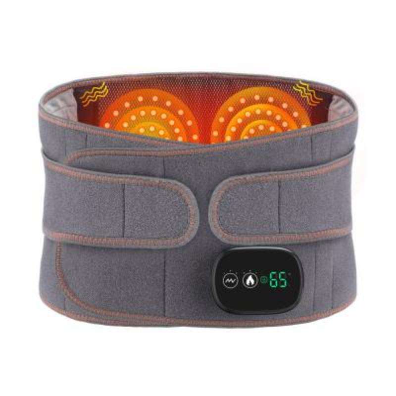 USB Charging Red Light Heating Massage Lumbar Belt Warming Waist Belt(Gray)