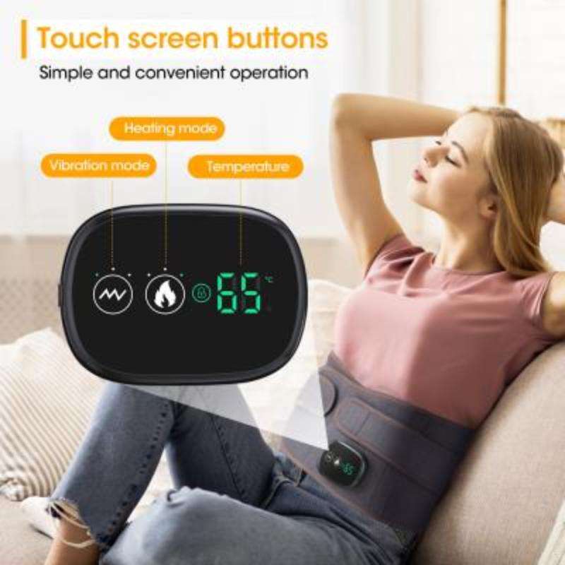 USB Charging Red Light Heating Massage Lumbar Belt Warming Waist Belt(Gray)