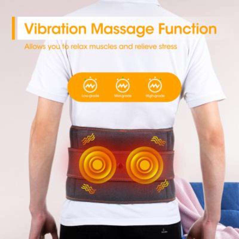 USB Charging Red Light Heating Massage Lumbar Belt Warming Waist Belt(Gray)