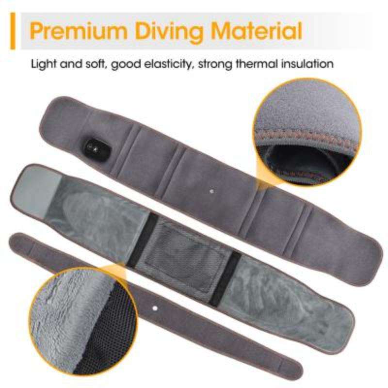 USB Charging Red Light Heating Massage Lumbar Belt Warming Waist Belt(Gray)