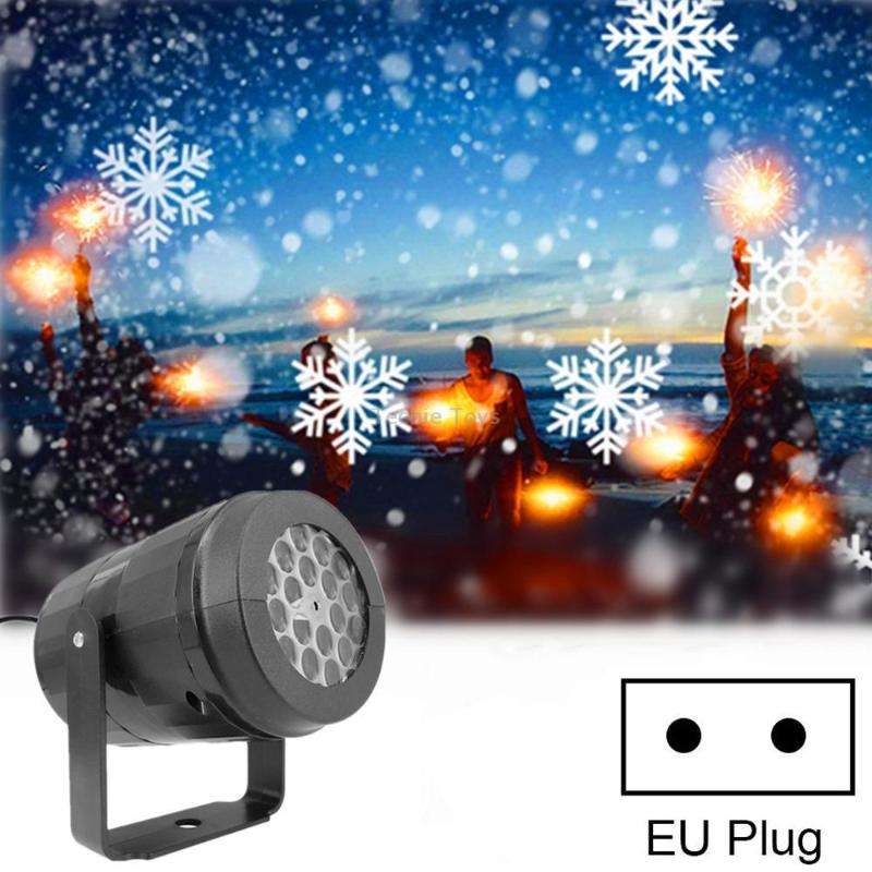 KD-1001 LED Rotatable Christmas Decoration Snowflake Projector Light, Specification: EU Plug