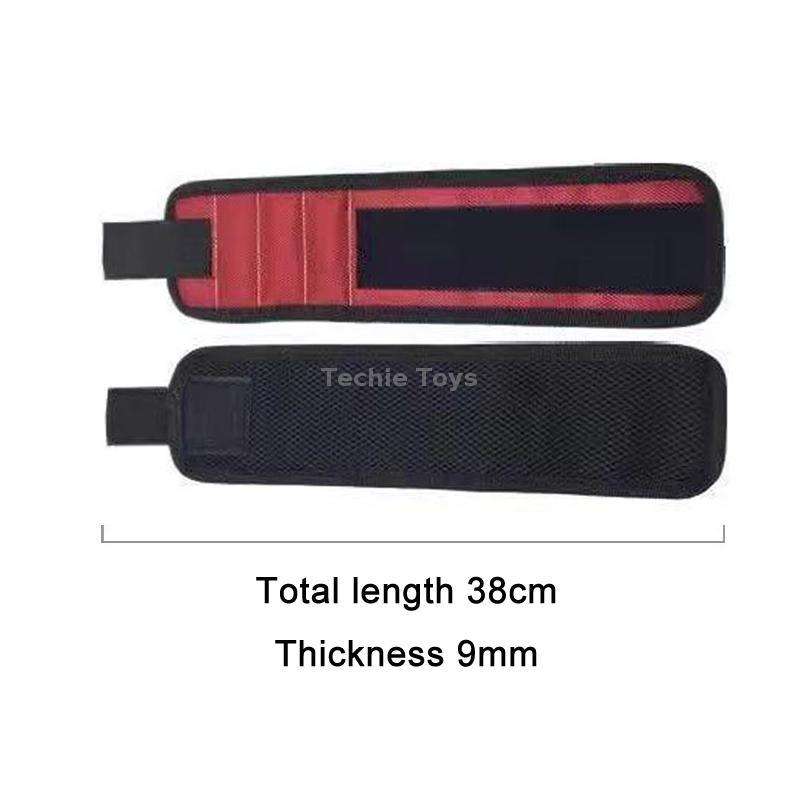 Electric Woodworking Multifunctional Powerful Magnetic Wrist Strap, Style: Three Rows Black