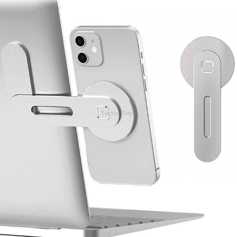 Laptop Phone Expansion Bracket Aluminum Magnetic Phone Stand(Silver)
