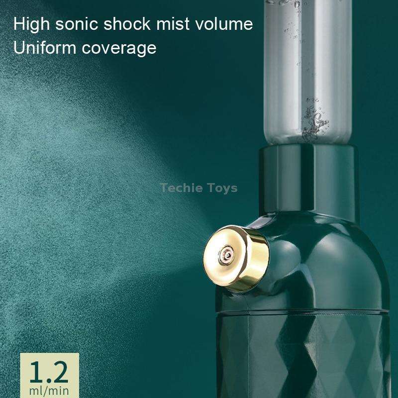 Portable Oxygenator High Pressure Hydration Atomization Handheld Face Steamer(Dark Green)