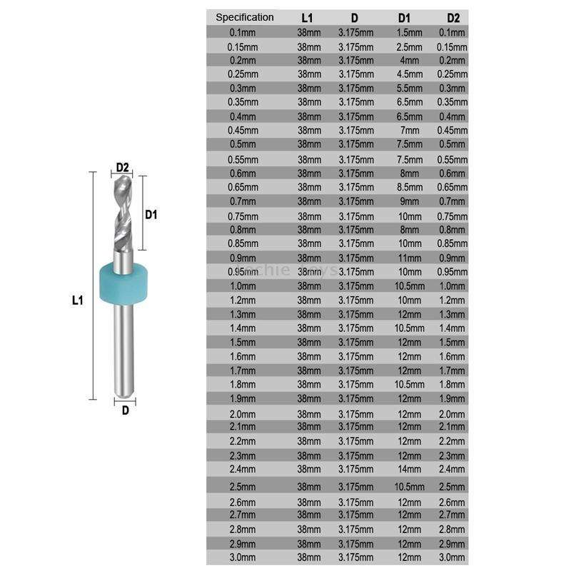10 In 1 PCB Tungsten Steel Drill Bits Carving Miniature Drill Bits, Size: 1.5-2.4mm