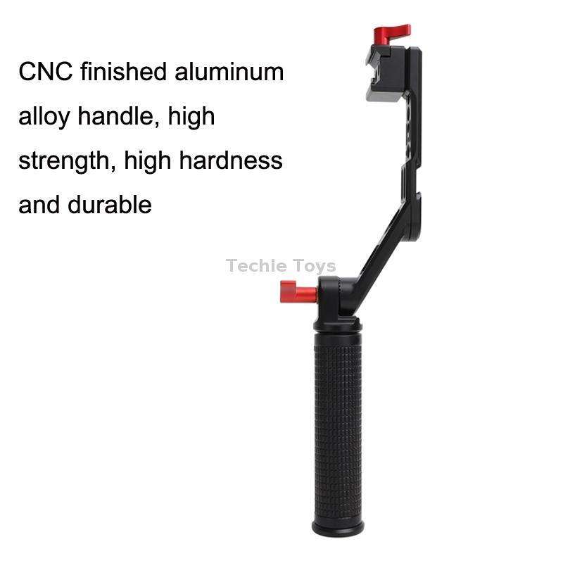 For DJI Ronin RS3 Pro Adjustable Angle Aluminum Alloy Handle Stabilizer(Black)