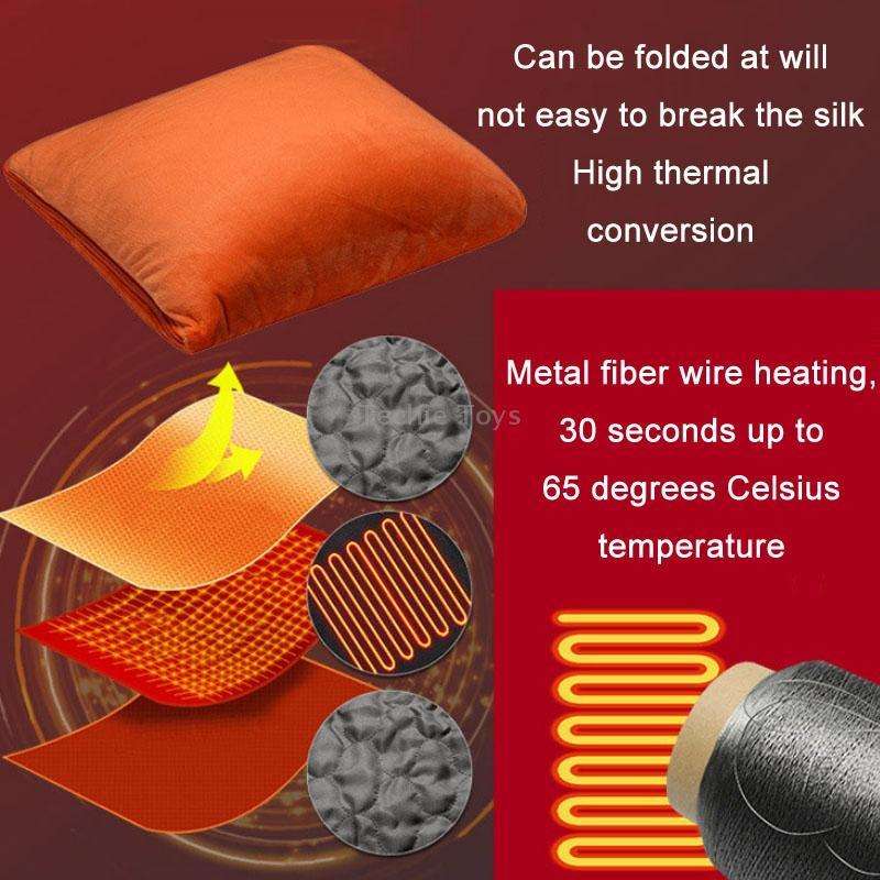 Portable USB Smart Heating Multifunctional Pillow Electric Heating Blanket, Free Size(Grey)