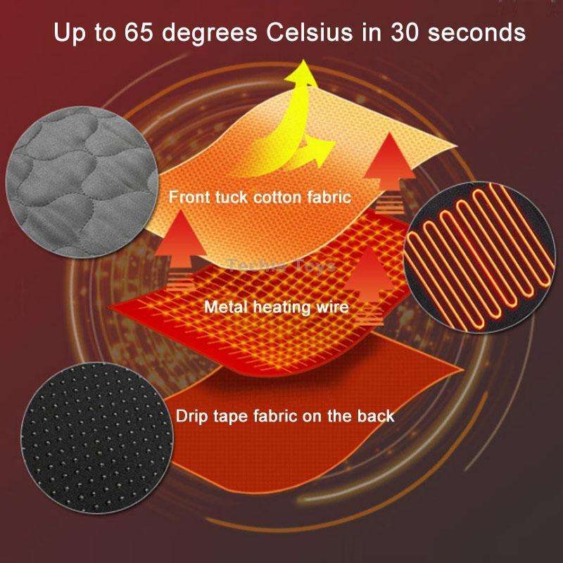 USB Charging Intelligent Thermostatic Heating Cushion(Black)
