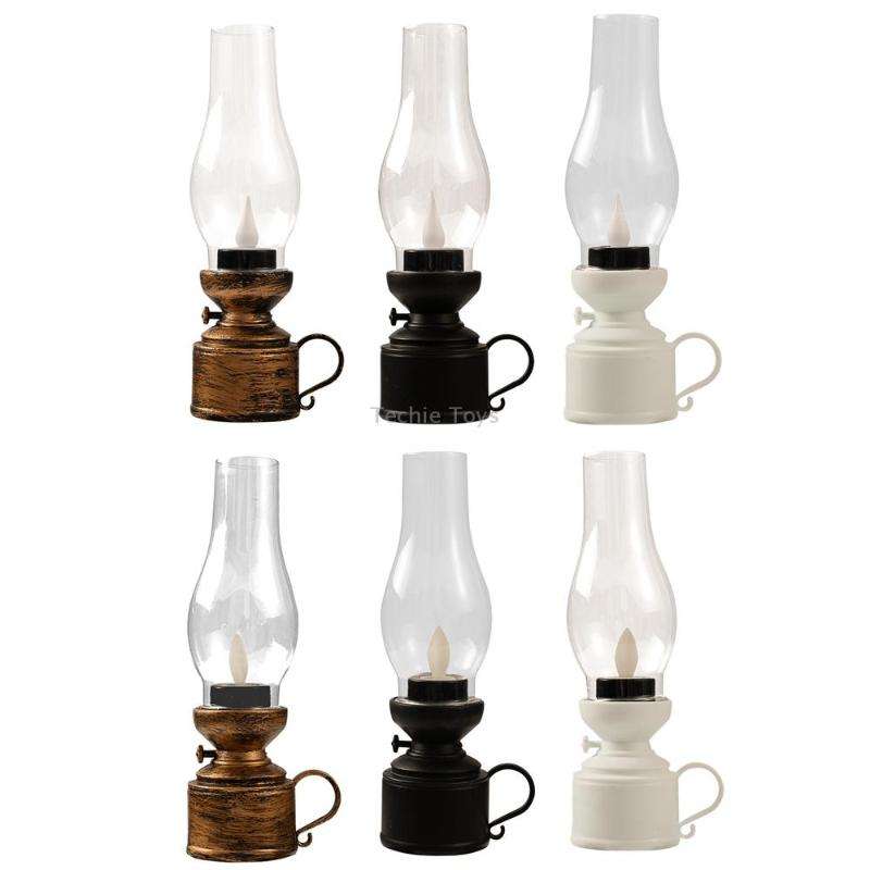Retro Luminous Kerosene Lamp Christmas Simulation Oil Lamp Decoration, Spec: Shaking (Bronze)