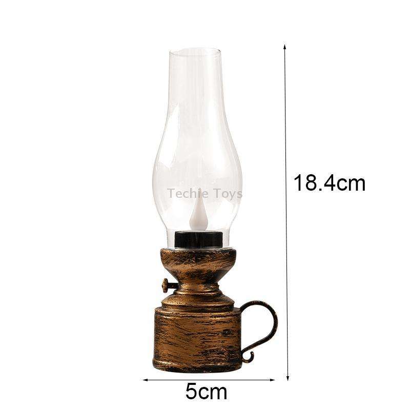 Retro Luminous Kerosene Lamp Christmas Simulation Oil Lamp Decoration, Spec: Shaking (Bronze)