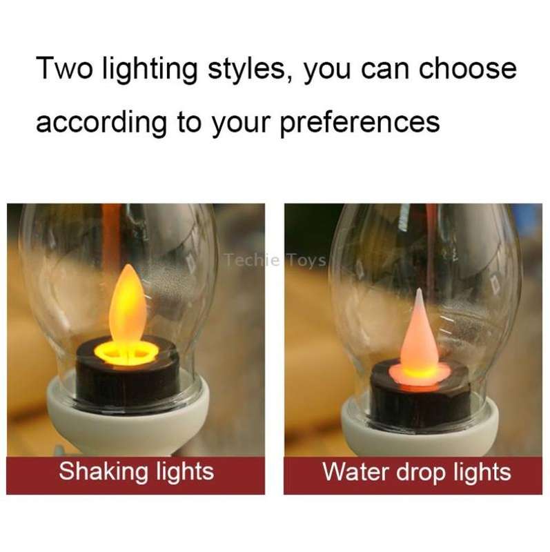 Retro Luminous Kerosene Lamp Christmas Simulation Oil Lamp Decoration, Spec: Shaking (Bronze)
