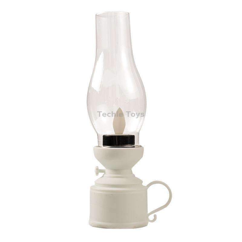 Retro Luminous Kerosene Lamp Christmas Simulation Oil Lamp Decoration, Spec: Shaking (White)
