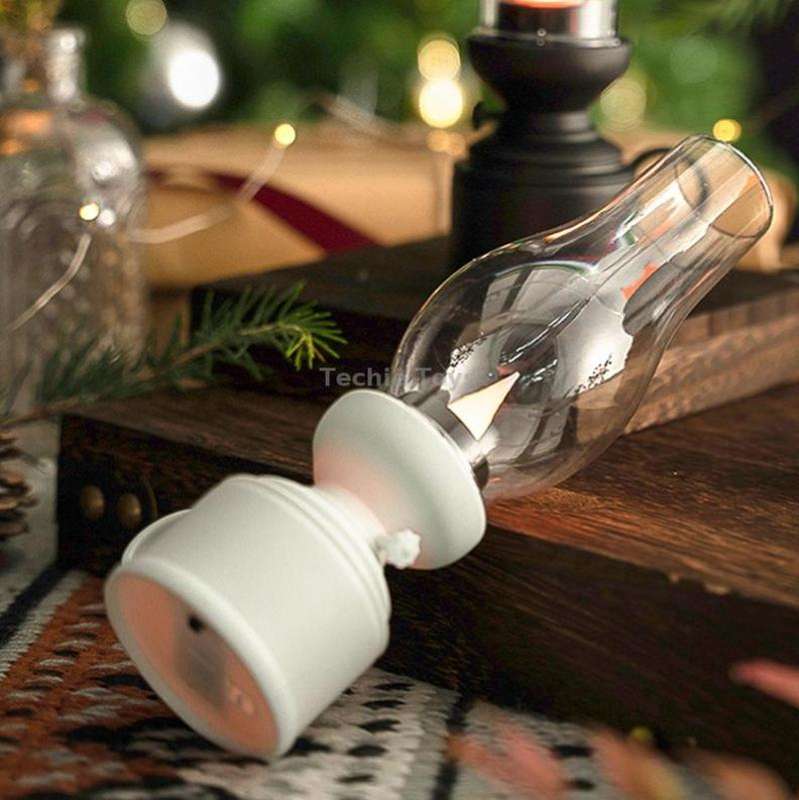 Retro Luminous Kerosene Lamp Christmas Simulation Oil Lamp Decoration, Spec: Shaking (White)