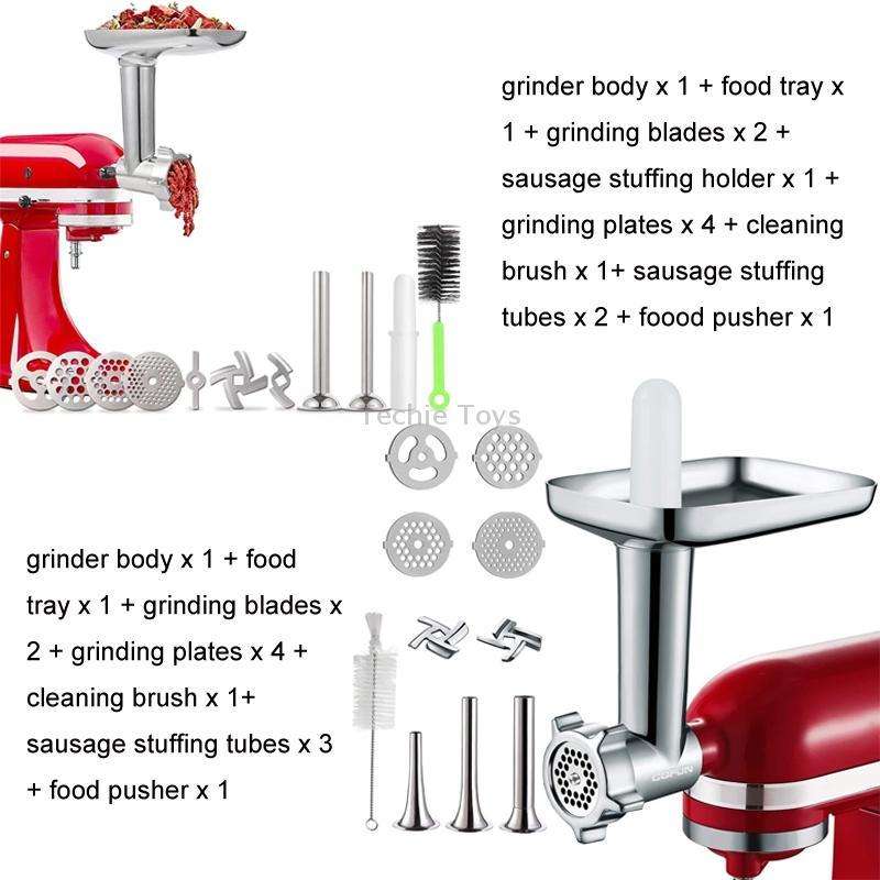 For KitchenAid Porking Enemy Accessories Dough Maker Grinder Meat Universal Set, Color: Silver Gray