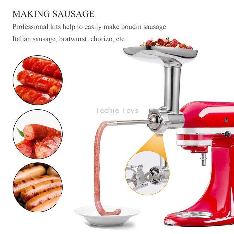 For KitchenAid Porking Enemy Accessories Dough Maker Grinder Meat Universal Set, Color: Silver Gray