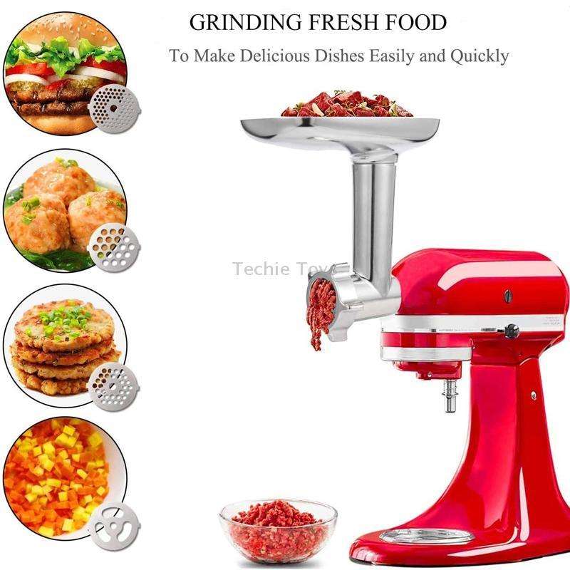 For KitchenAid Porking Enemy Accessories Dough Maker Grinder Meat Universal Set, Color: Silver Gray