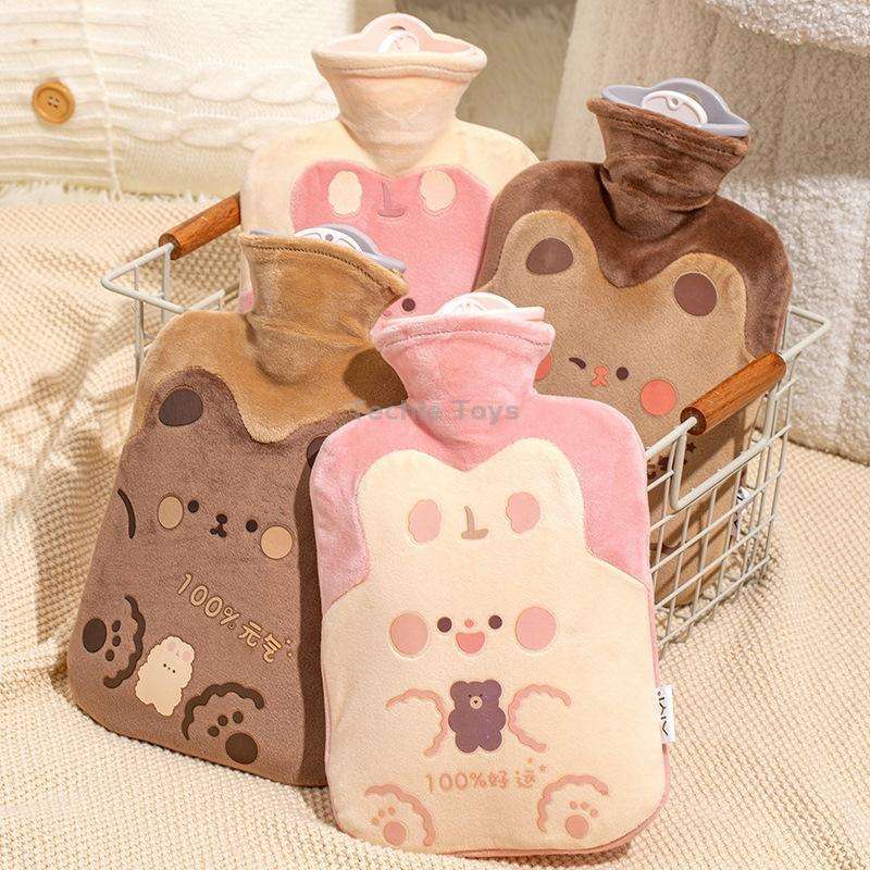ZS103 Cartoon Plush Water-filled Explosion-proof Hot Water Bags, Spec: Intervened White(1000ml)