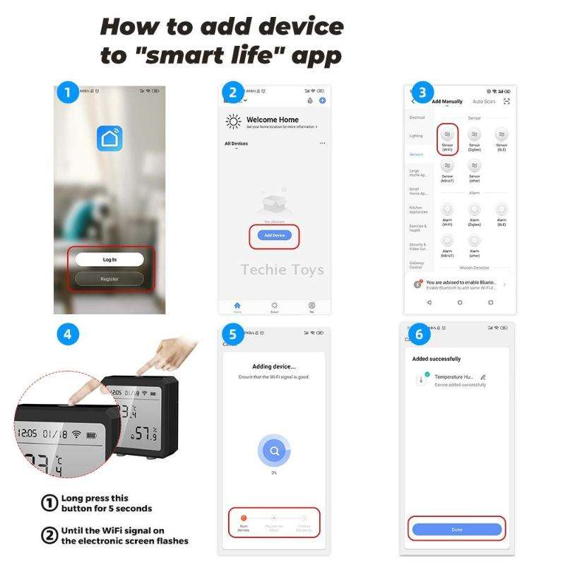 Wifi Temperature And Humidity Meter Sensor Equipment Smart Home Graffiti APP Temperature And Humidit