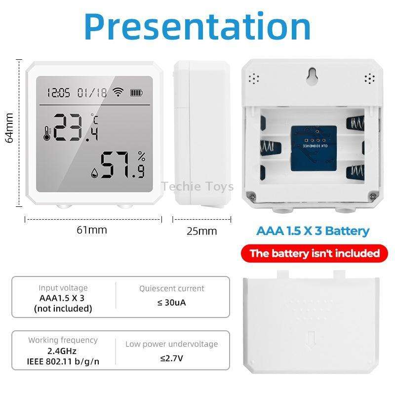 Wifi Temperature And Humidity Meter Sensor Equipment Smart Home Graffiti APP Temperature And Humidit