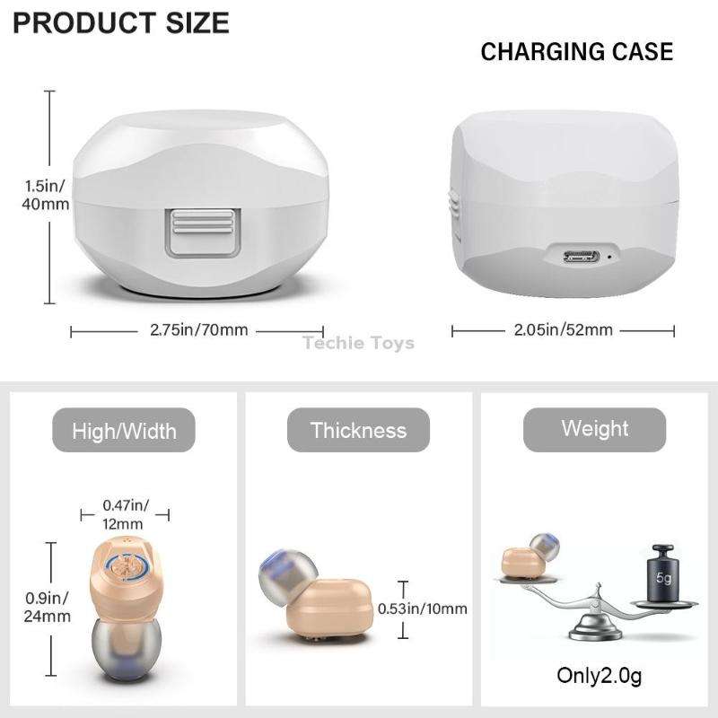 Z-127C TWS Charging Hearing Aid Sound Amplifier Auxiliary Listener(Red Blue)